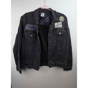 Disney Denim Jacket Haunted Mansion Madame Leota Distressed Punk Gothic Goth L